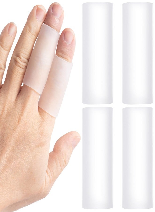ANCIRS 4pcs Gel Finger Sleeve Protectors, Silicone Finger Support, Finger Sleeve Cushions, Gel Finger Cots/Covers for Hands Cracking, Blisters, Trigger Finger Arthritis Pain Relief - Image 1